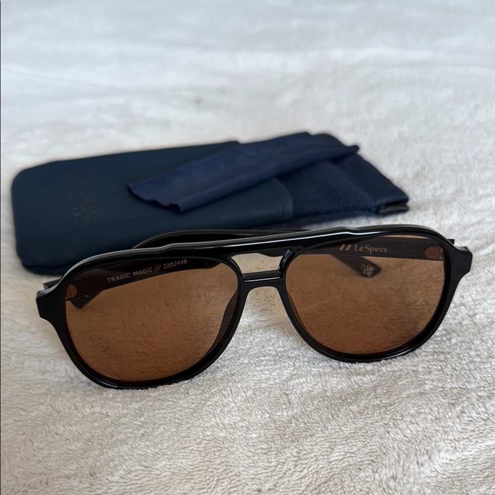 Le Specs Black and Brown Sunglasses